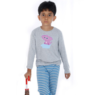 Grey Full Sleeve Boys Pyjama - Bunty